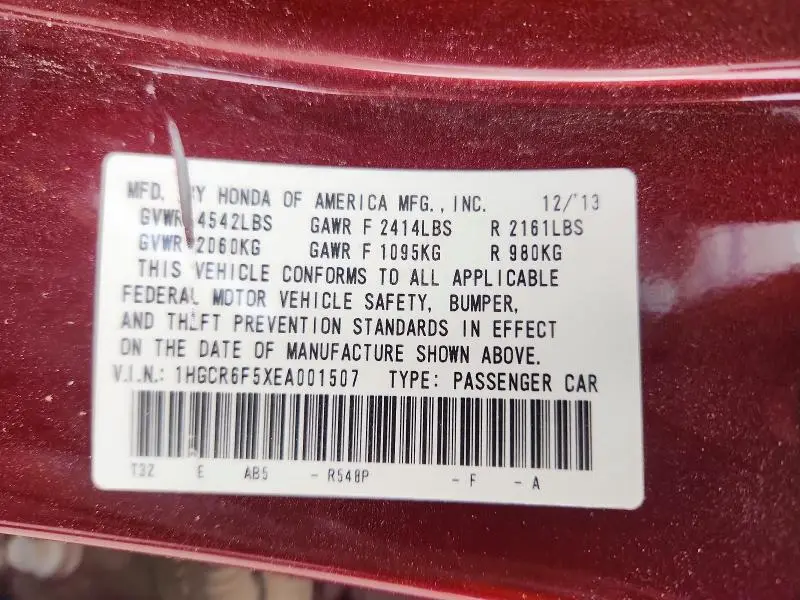 2014 HONDA ACCORD HYBRID EXL  