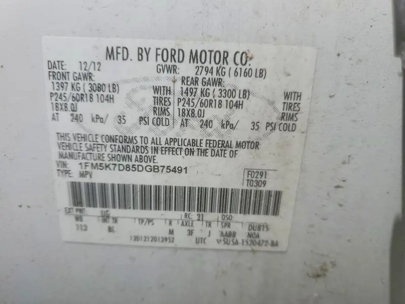2013 FORD EXPLORER XLT  