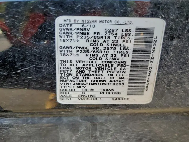 2013 NISSAN MURANO S  