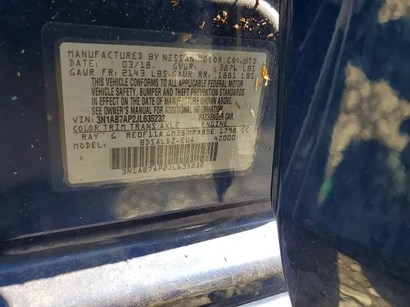 2018 NISSAN SENTRA SV  