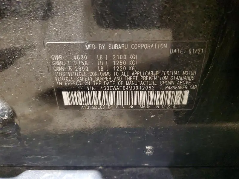 2021 SUBARU LEGACY PREMIUM  