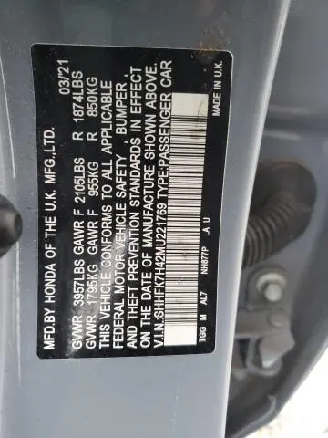 2021 HONDA CIVIC SPORT  