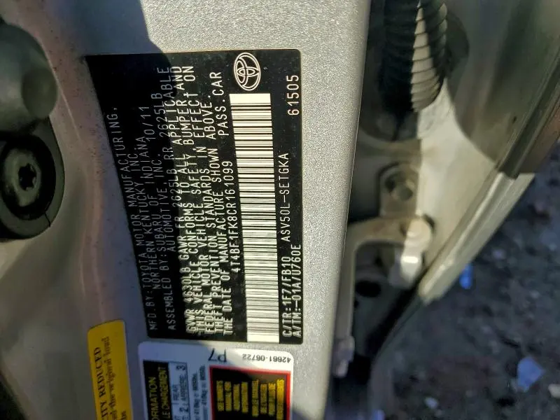 2012 TOYOTA CAMRY BASE  