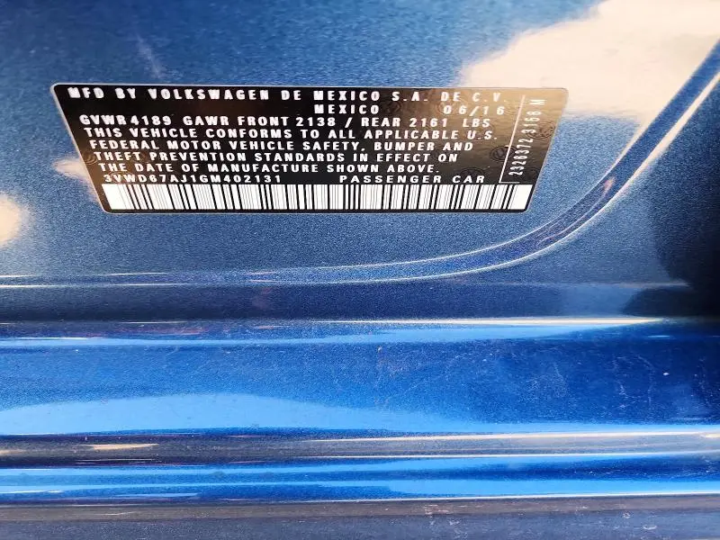 2016 VOLKSWAGEN JETTA SE  