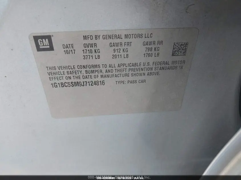 2018 CHEVROLET CRUZE LS AUTO