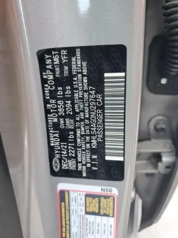 2022 HYUNDAI ELANTRA SEL  