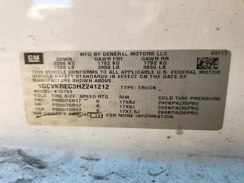 2017 CHEVROLET SILVERADO K1500 LT  