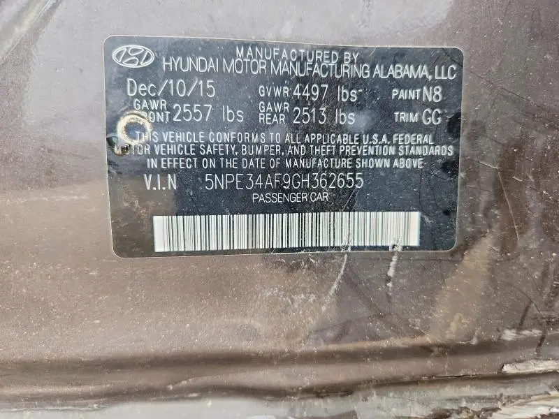 2016 HYUNDAI SONATA SPORT  