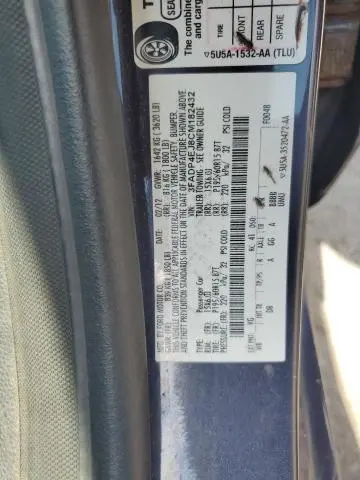 2012 FORD FIESTA SE  