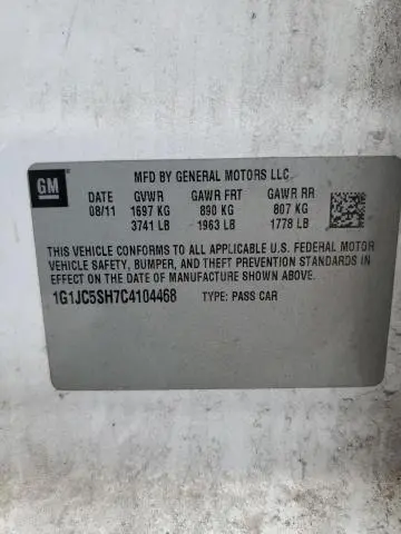 2012 CHEVROLET SONIC LT