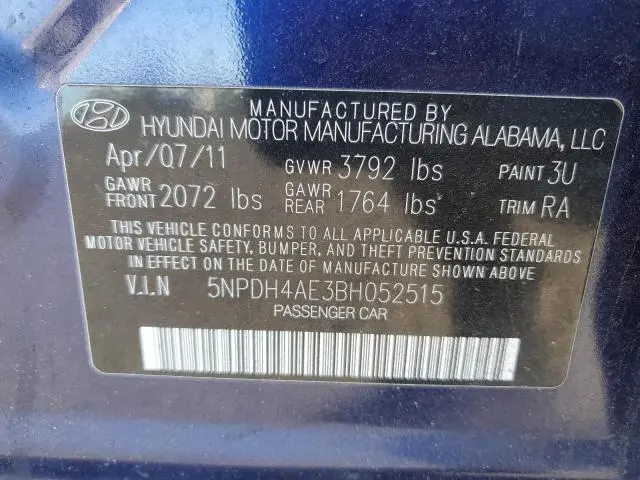 2011 HYUNDAI ELANTRA GLS  