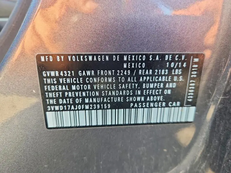2015 VOLKSWAGEN JETTA SE  