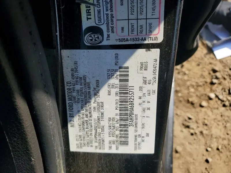 2011 FORD FUSION SE  