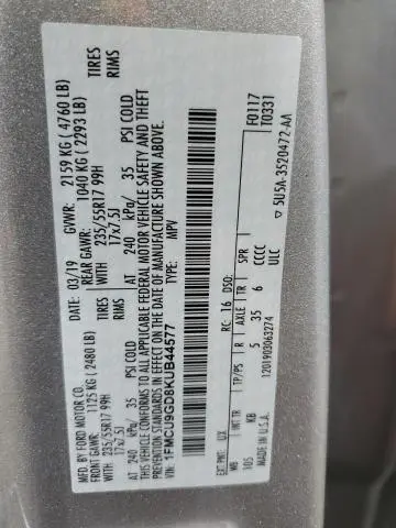 2019 FORD ESCAPE SE