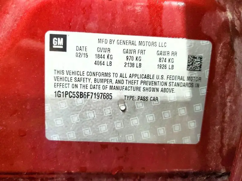 2015 CHEVROLET CRUZE LT  