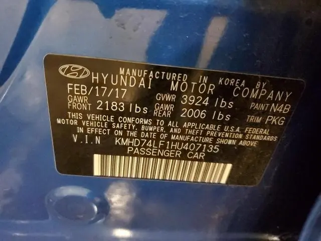 2017 HYUNDAI ELANTRA SE  