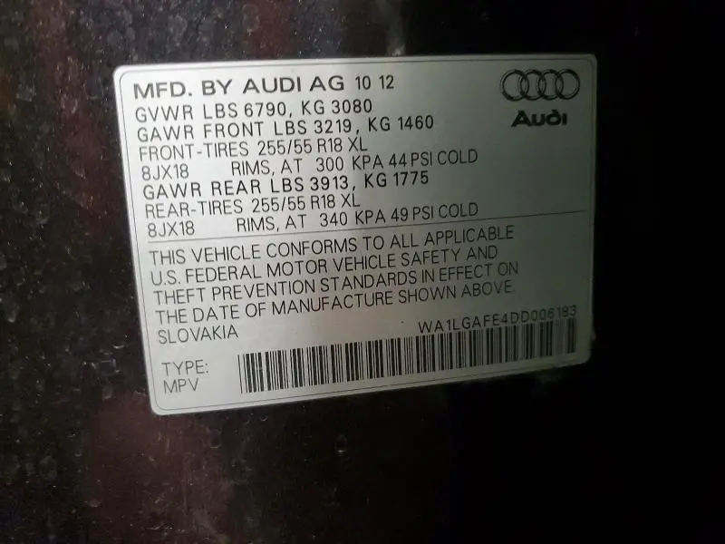 2013 AUDI Q7 PREMIUM PLUS  
