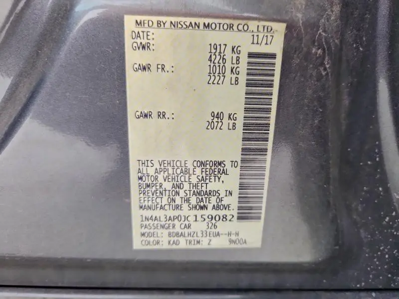 2018 NISSAN ALTIMA 2.5 SR  