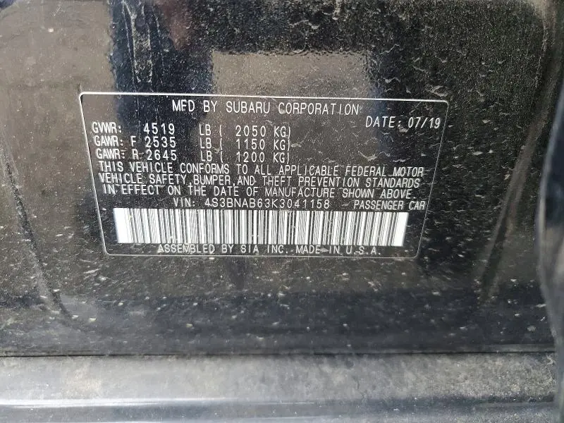 2019 SUBARU LEGACY 2.5I  