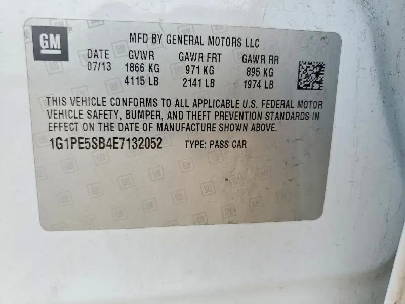 2014 CHEVROLET CRUZE LT  