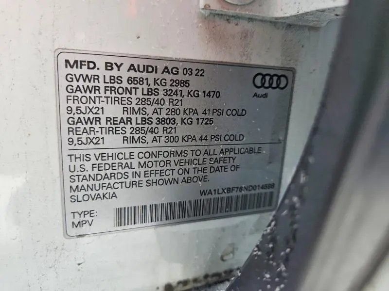 2022 AUDI Q7 PREMIUM PLUS  