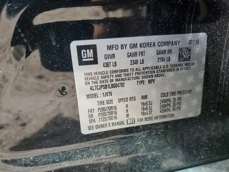 2020 CHEVROLET TRAX 1LT  