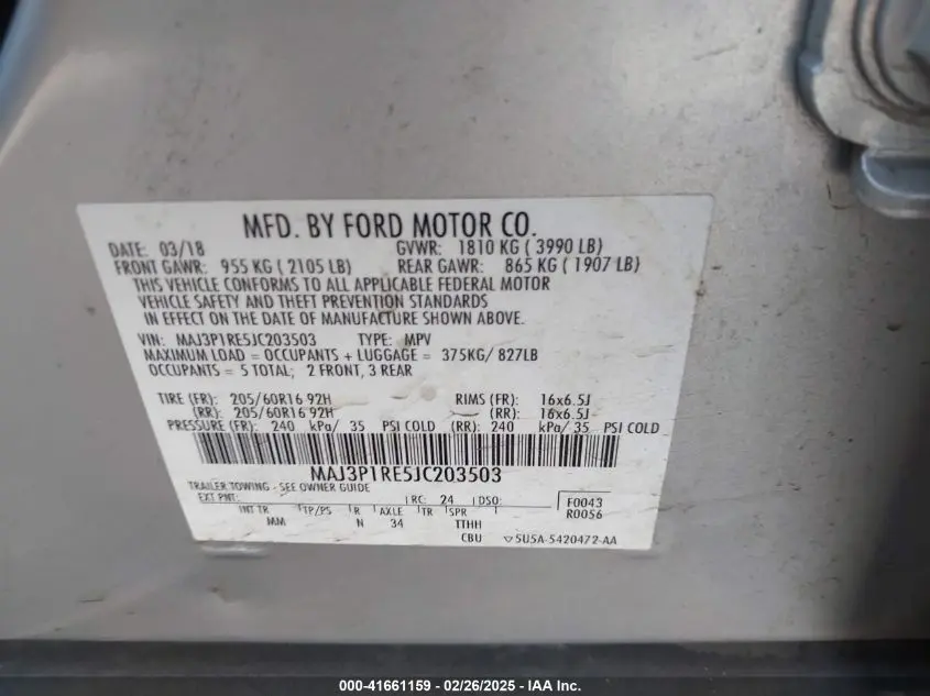 2018 FORD ECOSPORT S