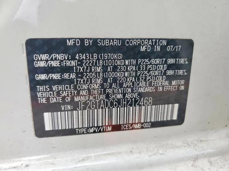 2018 SUBARU CROSSTREK PREMIUM  