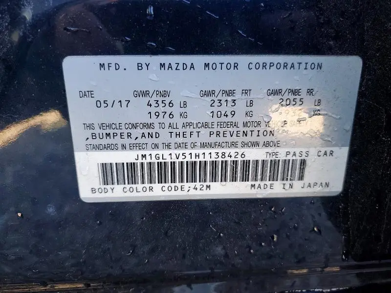 2017 MAZDA 6 TOURING  