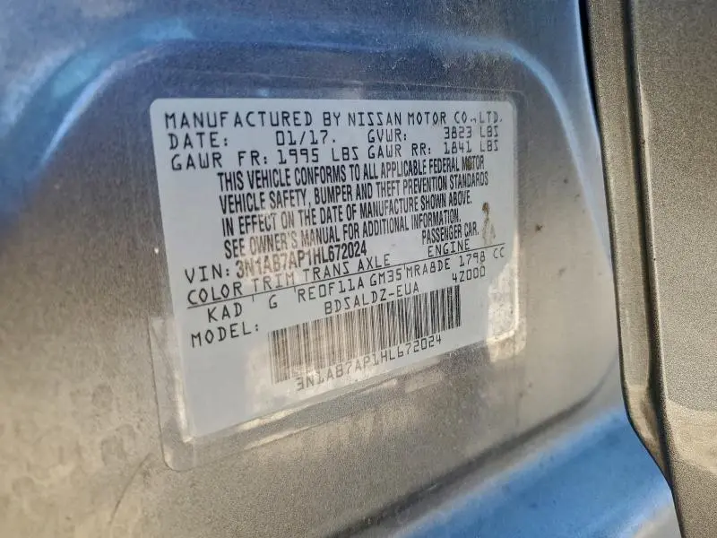 2017 NISSAN SENTRA S  