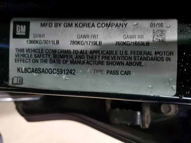 2016 CHEVROLET SPARK LS  