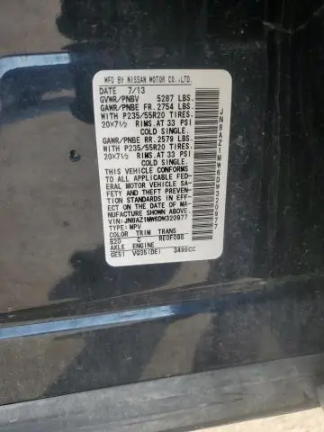 2013 NISSAN MURANO S  