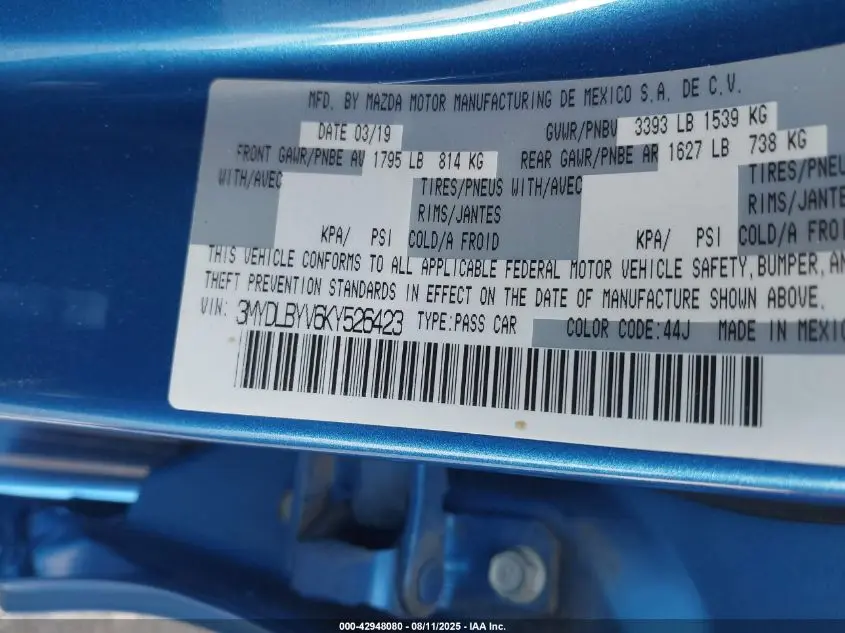 2019 TOYOTA YARIS LE