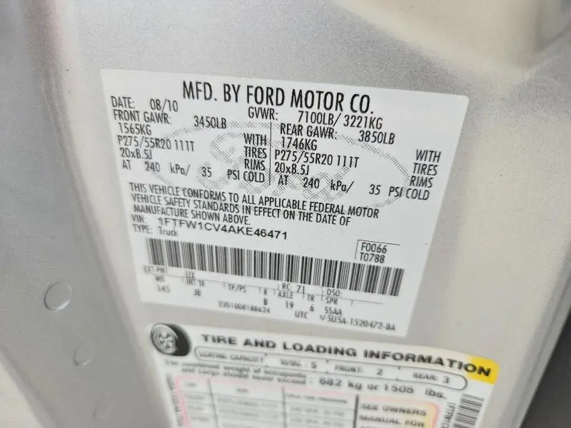 2010 FORD F150 SUPERCREW  