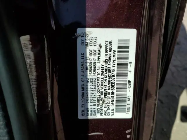 2014 HONDA ODYSSEY EXL  