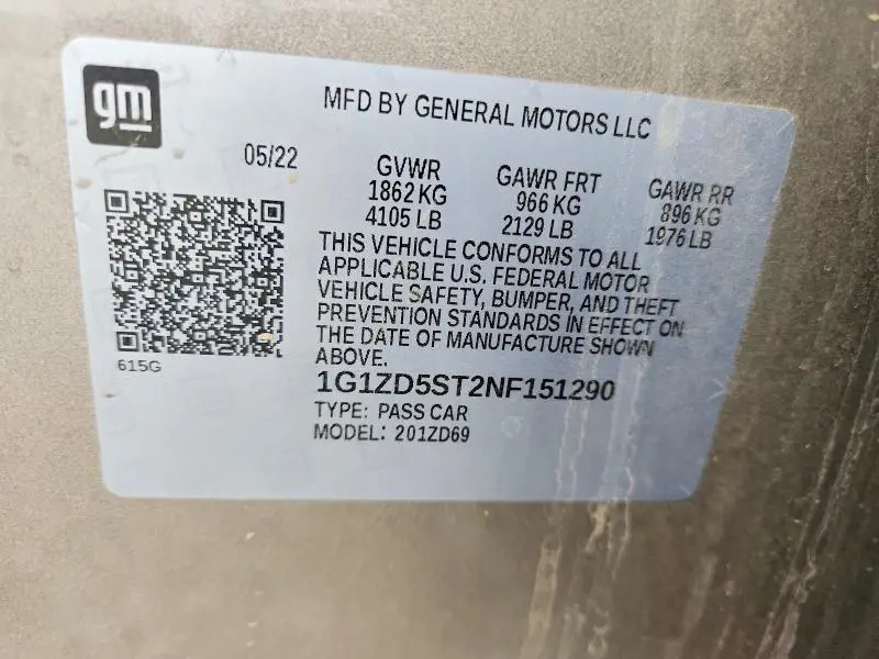 2022 CHEVROLET MALIBU LT  