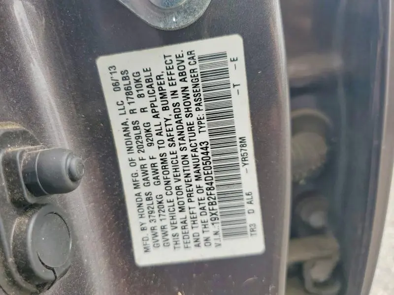 2013 HONDA CIVIC EX  