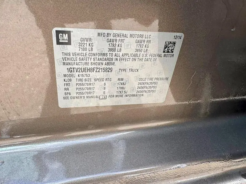 2015 GMC SIERRA K1500 SLE  