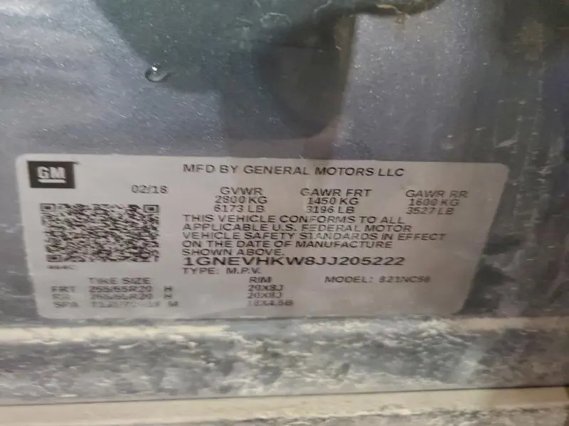 2018 CHEVROLET TRAVERSE LT  