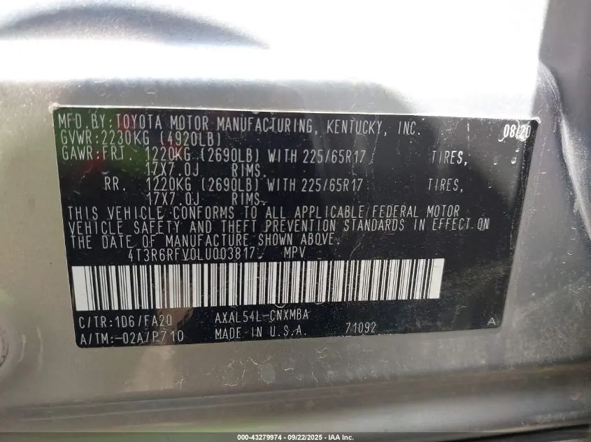 2020 TOYOTA RAV4 HYBRID XLE