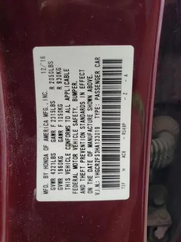 2017 HONDA ACCORD SPORT  