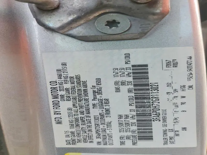 2016 FORD FUSION SE  