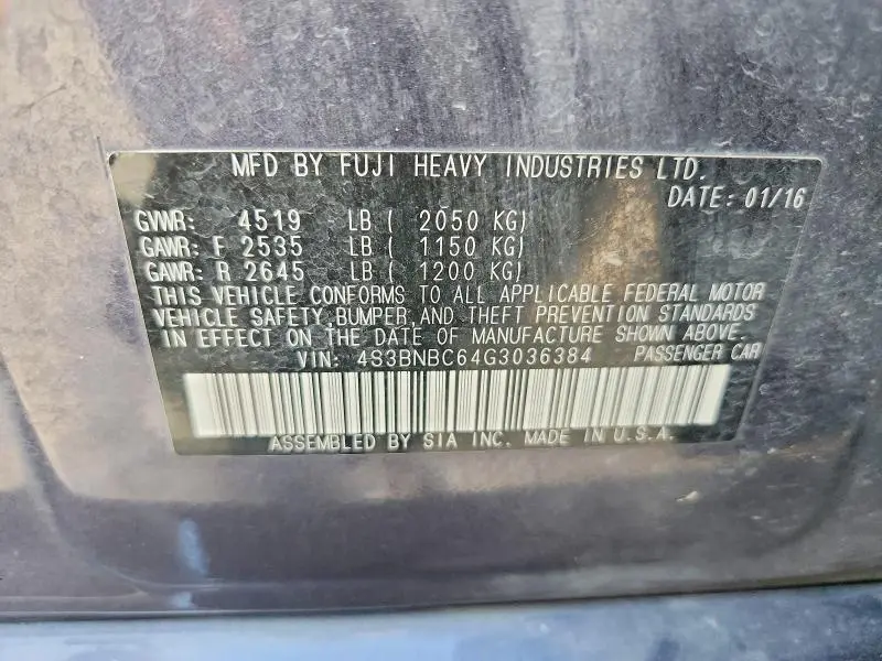 2016 SUBARU LEGACY 2.5I PREMIUM  