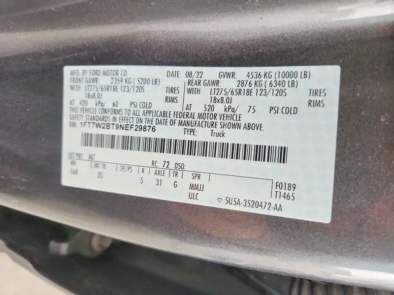 2022 FORD F250 SUPER DUTY  