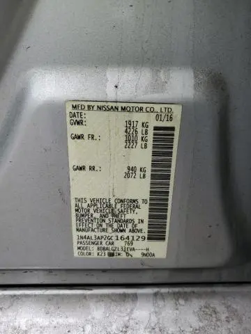 2016 NISSAN ALTIMA 2.5  