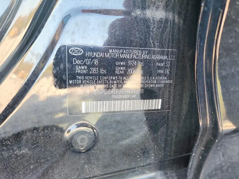 2019 HYUNDAI ELANTRA LIMITED  
