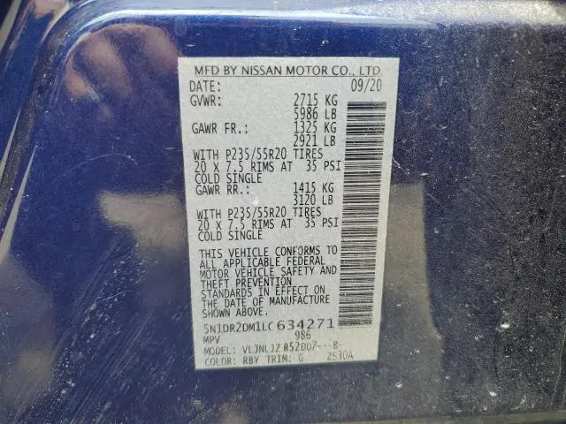 2020 NISSAN PATHFINDER PLATINUM  
