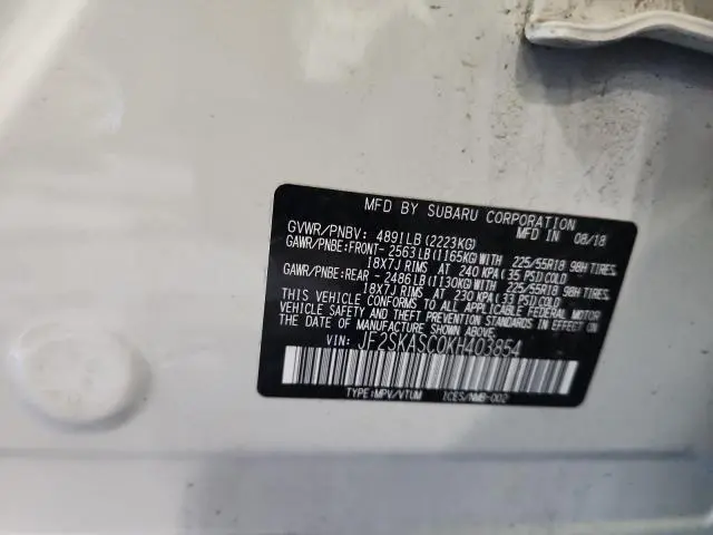 2019 SUBARU FORESTER LIMITED  