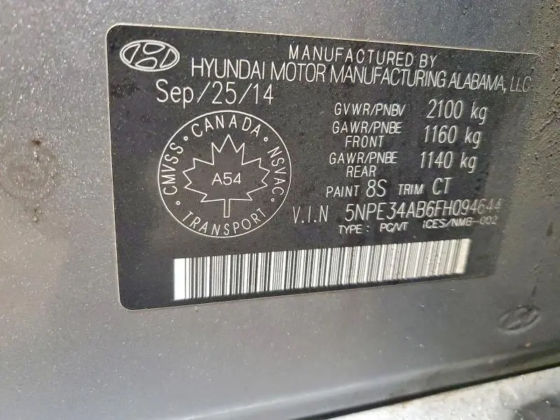 2015 HYUNDAI SONATA SPORT  