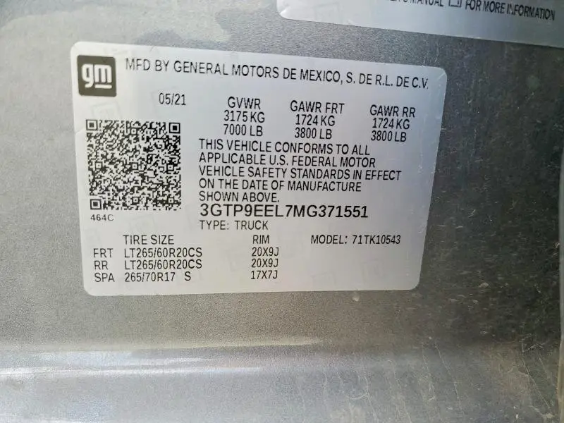 2021 GMC SIERRA K1500 AT4  